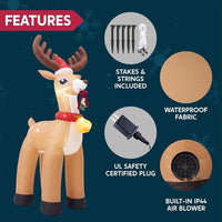 300cm Aufblasbares LED Rentier Riesige Weihnachtsdeko XXL Gartendeko