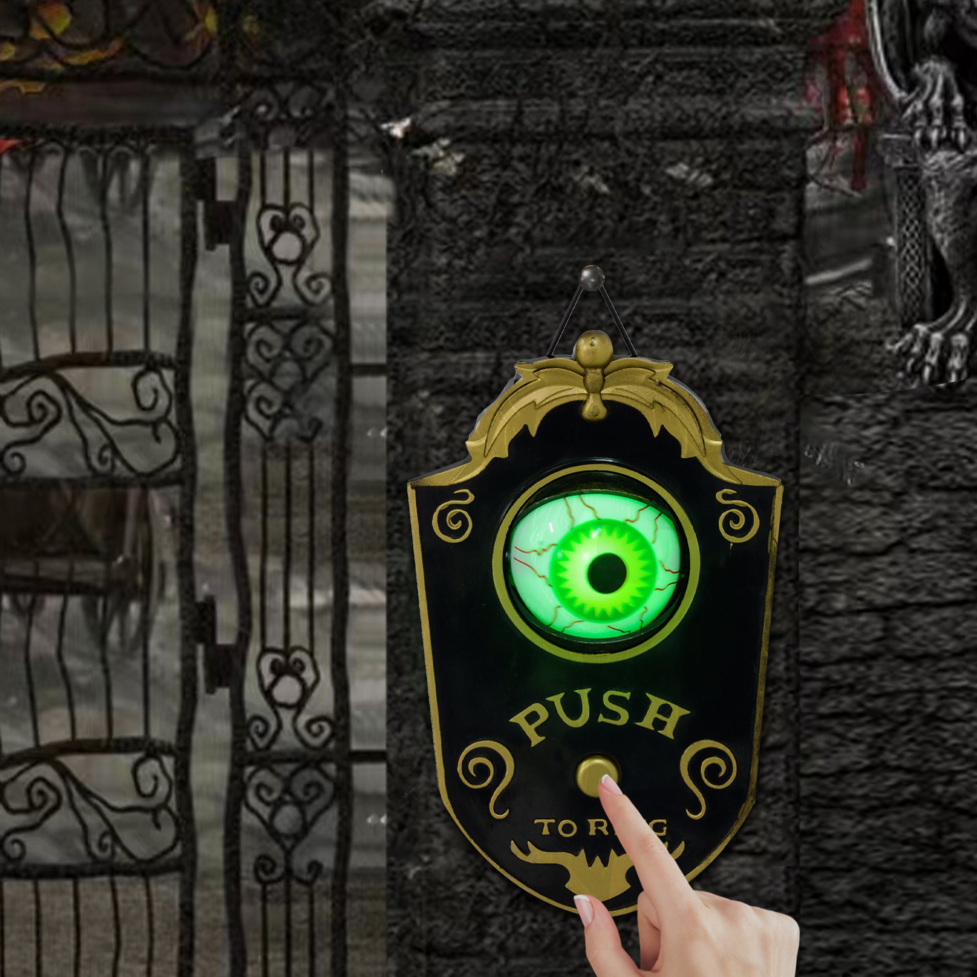 Halloween Deko Türglocke Horror-Auge Geräuschsensor Touchsensor Beweglich