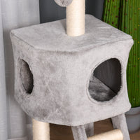 Kratzbaum 120 cm Katzenturm Katzenbaum Spielball Sisalstämme Plattform Treppe