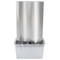 Gartenbrunnen Edelstahl 60x37x122cm LED Springbrunnen Wasserspiel Pumpe