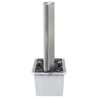 Gartenbrunnen Edelstahl 60x37x122cm LED Springbrunnen Wasserspiel Pumpe