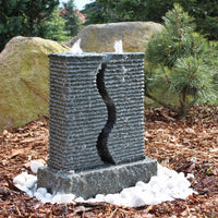Granit Springbrunnen Wasserspiel LED Beleuchtung Gartenbrunnen