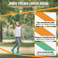 Slackline Set 2x18,3m Balance Training Baumschutz Armtrainer Outdoor