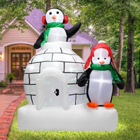 2,1m Aufblasbare Weihnachtsdekoration Pinguine Iglu LED Beleuchtung