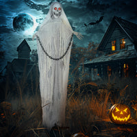 Halloween Deko Sensenmann 183cm Animiert Sprechend Leuchtende Augen Sound