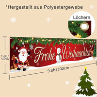 Weihnachtsbanner 300x50cm Frohe Weihnachten Deko Banner