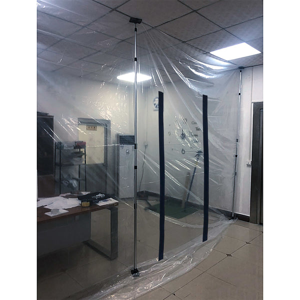Staubschutzwand Folienwand 4x10m Reissverschluss Teleskopstangen