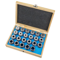 Spannzangenset ER40 4-26mm 23tlg Holzbox gehärtet geschliffen 23-teilig