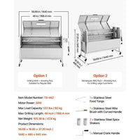 Spanferkel Grill Drehspieß Rotisserie XXL 60kg Edelstahl Elektrisch Grillrost