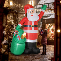 Aufblasbarer Weihnachtsmann 275cm Sack LED Beleuchtung Weihnachtsdeko