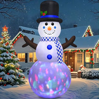 2,44m Aufblasbarer LED Schneemann Weihnachtsdeko Garten Farbwechsel XXL