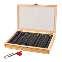 Drehmeißelsatz 7tlg HM Wendeplatten Drehbank Drehmaschine Holzbox