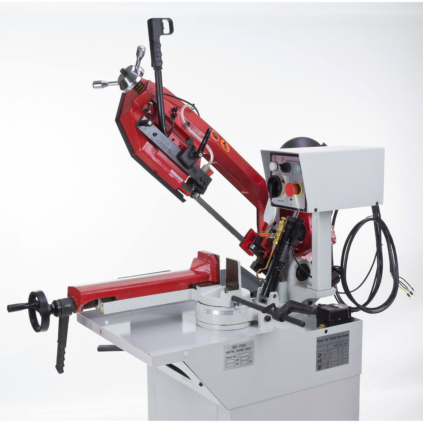 Metallbandsäge 400V 1100W Hydraulik 200mm Schnittbreite 2 Geschwindigkeiten