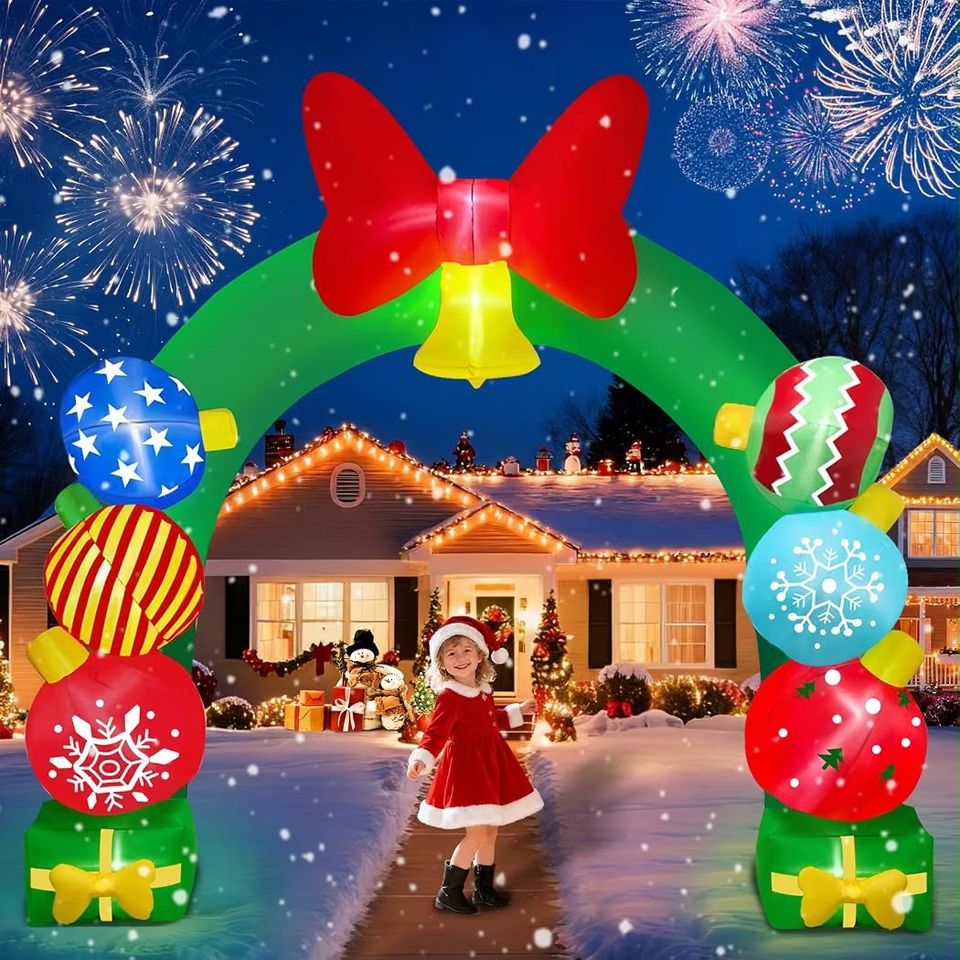 Aufblasbarer Torbogen Weihnachtsdeko LED Beleuchtet Dekoration