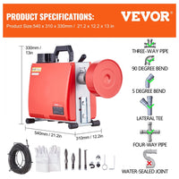 250W Rohrreinigungsmaschine Rohrreinigungsgerät Rohrreiniger 20m Spirale