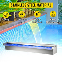 Schwalldusche Poolfontäne LED 60x11x8cm Poolbrunnen Wasserfontäne Garten