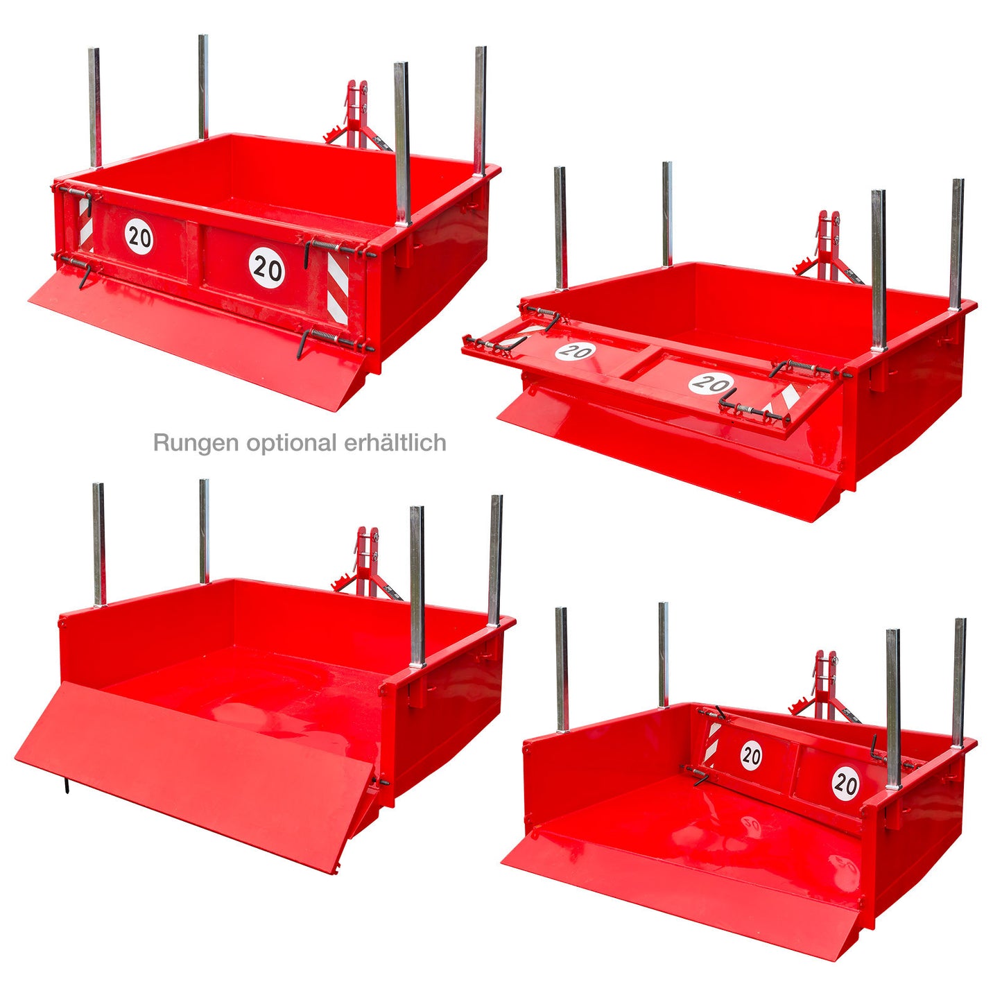 Heckcontainer Heckmulde Transportcontainer Mulde hydraulisch 125x180x40 cm