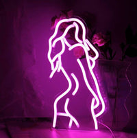LED Neonschild Lady Back Leuchtschild Dimmbar USB Zimmer Deko Wandmontage
