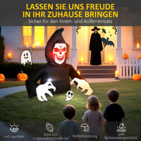 Halloween Aufblasbare Dekoration Sensenmann LED-Leuchten Gebläse 180cm