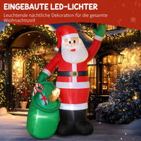 Aufblasbarer Weihnachtsmann 275cm Sack LED Beleuchtung Weihnachtsdeko