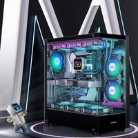 PC Gehäuse Gaming Tower ATX ARGB Lüfter Glas