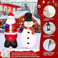 Aufblasbare Weihnachtsdekoration 150cm Weihnachtsmann Schneemann LED
