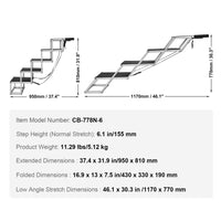 Hundetreppe Rampe Hunderampe Einstiegshilfe Hund 5-Stufen bis 68 kg