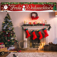 Weihnachtsbanner 300x50cm Frohe Weihnachten Deko Banner