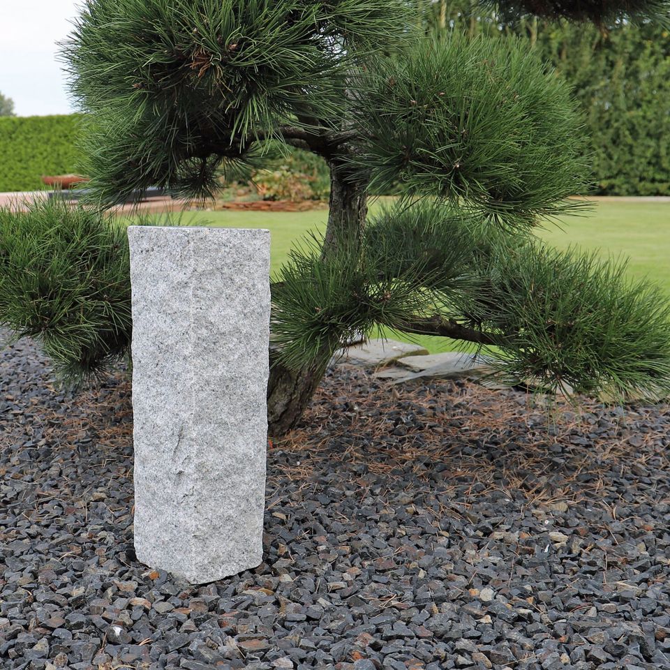 Granit Quellstein 50 cm Granitsäule Springbrunnen Gartenbrunnen