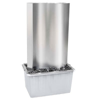 Gartenbrunnen Edelstahl 60x37x122cm LED Springbrunnen Wasserspiel Pumpe