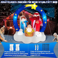 183cm Aufblasbare Weihnachtskrippe LED Außendekoration Bogen Krippe