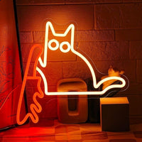 LED Neon Schild Katze Neonlicht USB Dimmbar Zimmer Deko Gaming Bar