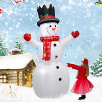 244cm Aufblasbare Schneemann Figur LED Beleuchtung Weihnachtsdekoration