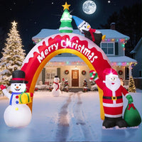 305cm Aufblasbarer Weihnachtsbogen LED Pinguin Schneemann Weihnachtsmann