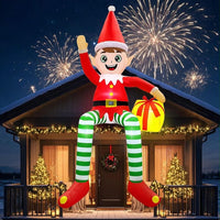 Aufblasbare Weihnachtsdekoration LED 210cm Weihnachtsmann Bewegungseffekt