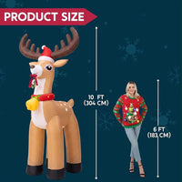 300cm Aufblasbares LED Rentier Riesige Weihnachtsdeko XXL Gartendeko