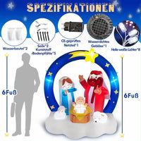 183cm Aufblasbare Weihnachtskrippe LED Außendekoration Bogen Krippe