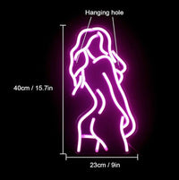 LED Neonschild Lady Back Leuchtschild Dimmbar USB Zimmer Deko Wandmontage