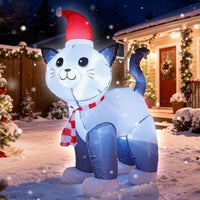 122cm Aufblasbare LED Katze Weihnachten Figur Dekoration