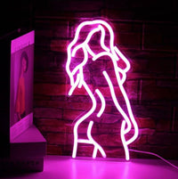 LED Neonschild Lady Back Leuchtschild Dimmbar USB Zimmer Deko Wandmontage