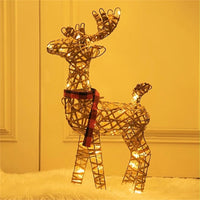 LED Weihnachtsfigur Rattan Rentier 65cm Timer Batteriebetrieb