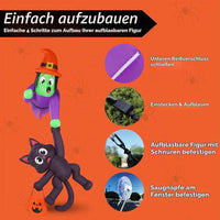 Halloween Aufblasbare Dachdekoration Hexe Katze XXL 244cm Gebläse