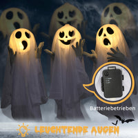 Halloween Dekoration 3x Geister Bewegungssensor 54x10x60cm Leuchtend