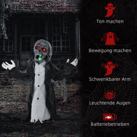 Halloween Deko Skelett Zombie Beweglich Bewegungssensor LED Sound 75cm