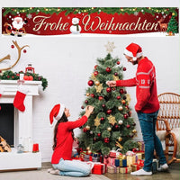 Weihnachtsbanner 300x50cm Frohe Weihnachten Deko Banner
