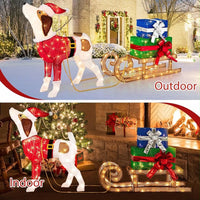 Weihnachtsdeko LED Hund Schlitten Outdoor Indoor Gartendeko
