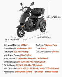 Elektromobil Seniorenmobil Dreirad 1000W 60V 35km Reichweite