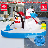 180cm Aufblasbare Weihnachtsdeko Eisbär Pinguin LED Beleuchtet