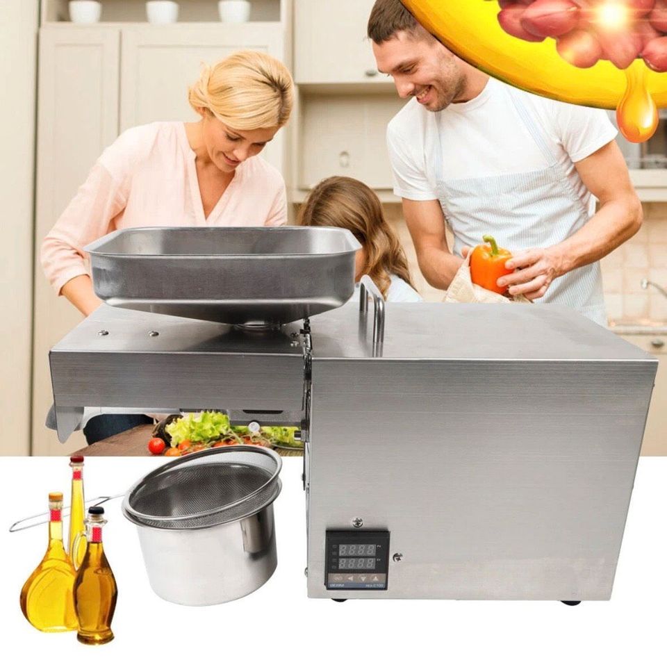 Elektrische Edelstahl Ölpresse Ölmühle Pflanzenöl Presse 610W