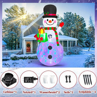 244cm LED Schneemann Aufblasbar Weihnachtsdeko Beleuchtet Garten XXL